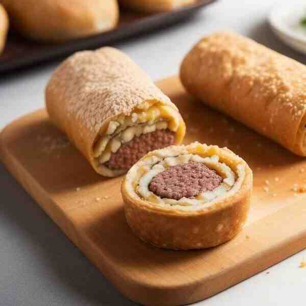 Сырномясной рулет